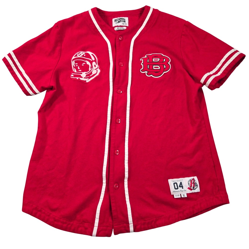 Billionaire Boys Club BBC Jersey XL Red Wool Blend Baseball Astronaut Logo 2018